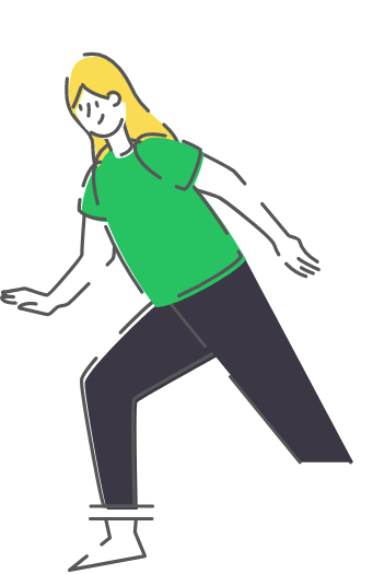 Woman green shirt.